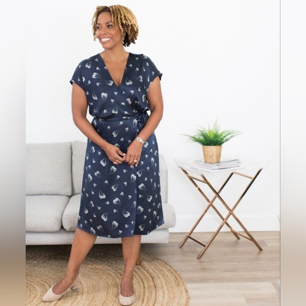 Joie Bethwyn Silk Heart-Print Wrap Dress
